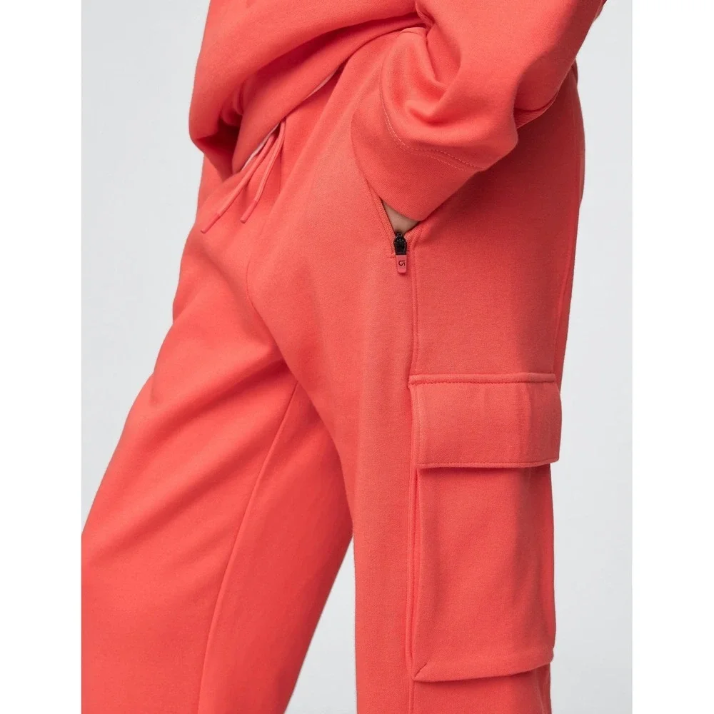 NEW GAP KIDS SWEATPANTS JOGGERS ORANGE $50 CARGO PANT FLEECE XL 12‎